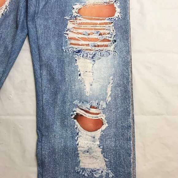 COPY - WOMENS FAUX DENIM HIGH WAIST LEGGINS SIZE L 8/10 NEW - Picture 4 of 7